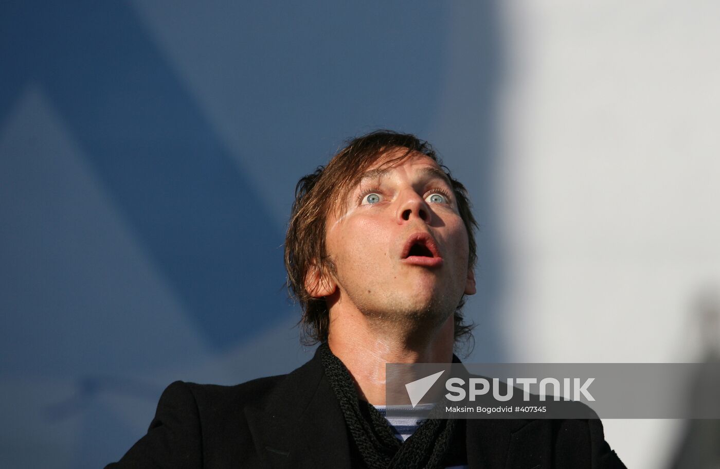 Mumiy Troll lead singer Ilya Lagutenko performs on stage