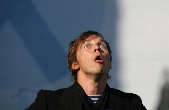 Mumiy Troll lead singer Ilya Lagutenko performs on stage