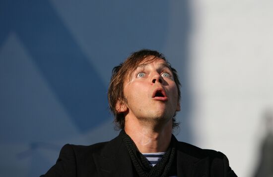 Mumiy Troll lead singer Ilya Lagutenko performs on stage