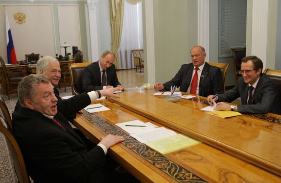 Vladimir Putin holds meeting with leaders of State Duma parties