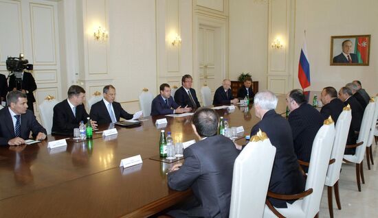 Russian President Dmitry Medvedev visiting Azerbaijan