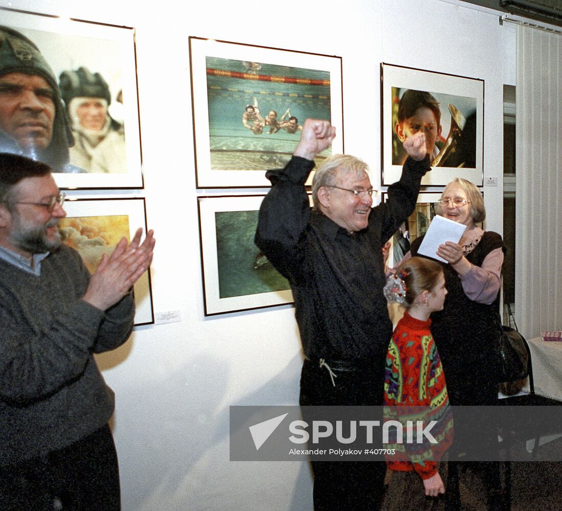 Shustov at the opening of his exhibition
