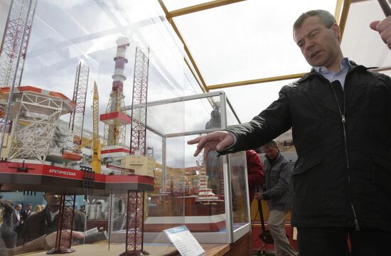 Dmitry Medvedev visiting the North-West Federal District