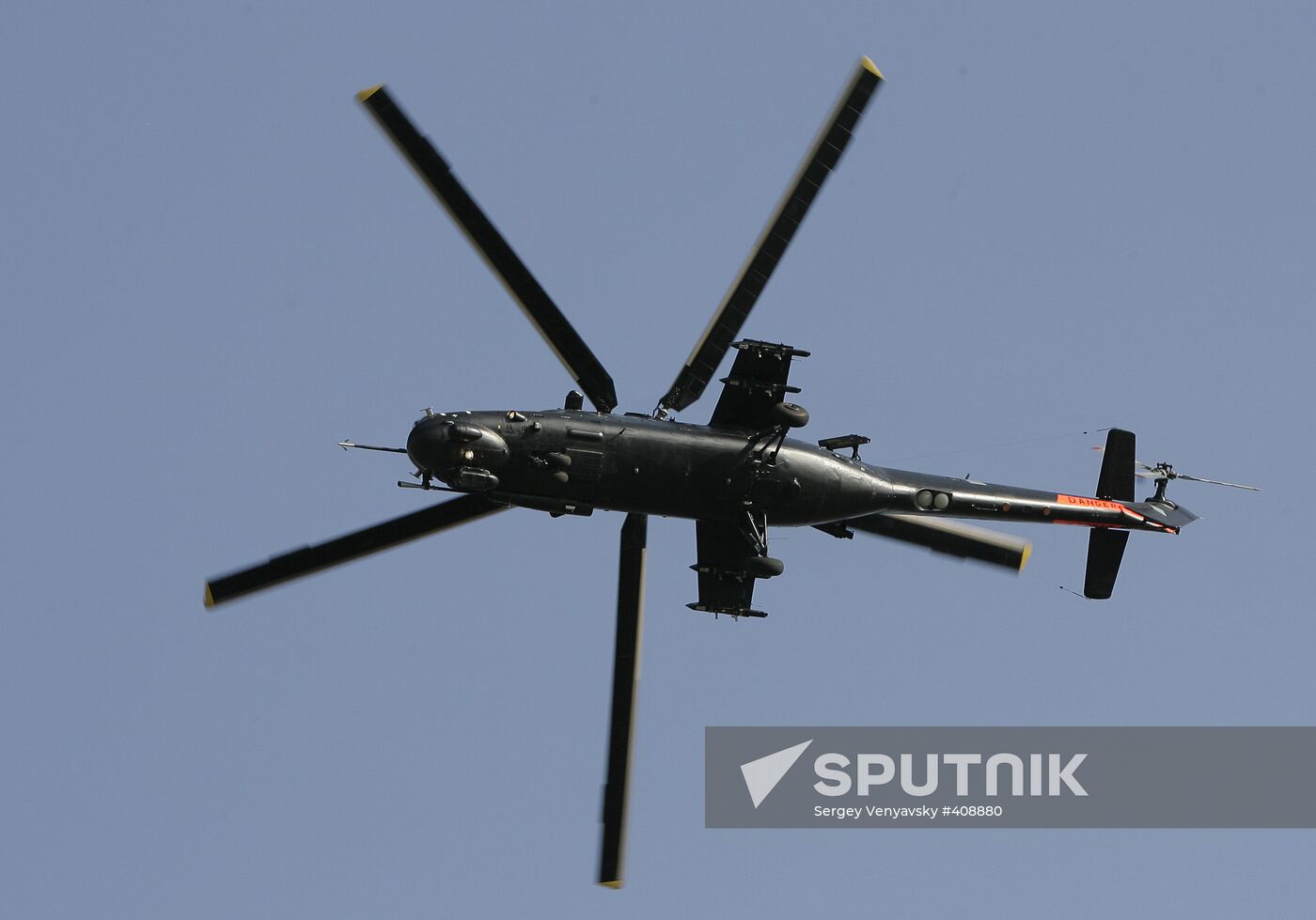 A Mil Mi-35-M Hind helicopter gunship