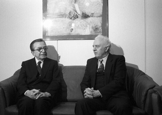 Foreign Ministers of USSR and Italy Shevardnadze and Andreotti