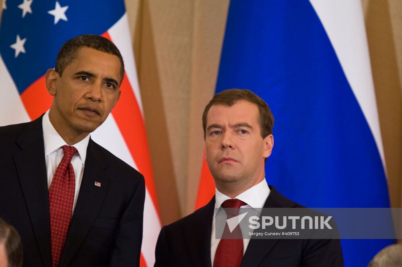 U.S. President Barack Obama, left, and President Dmitry Medvedev signing joint agreements following Russian-American talks at the Kremlin. Location: Russia, Moscow. Author: Sergey Guneev/Sputnik. U.S. President Barack Obama visits Russia