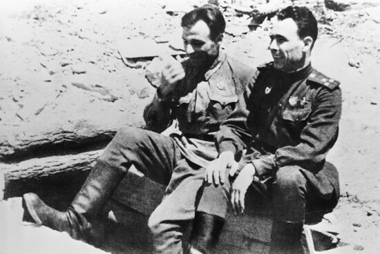 Leonid Brezhnev and Avksenty Tikhostup