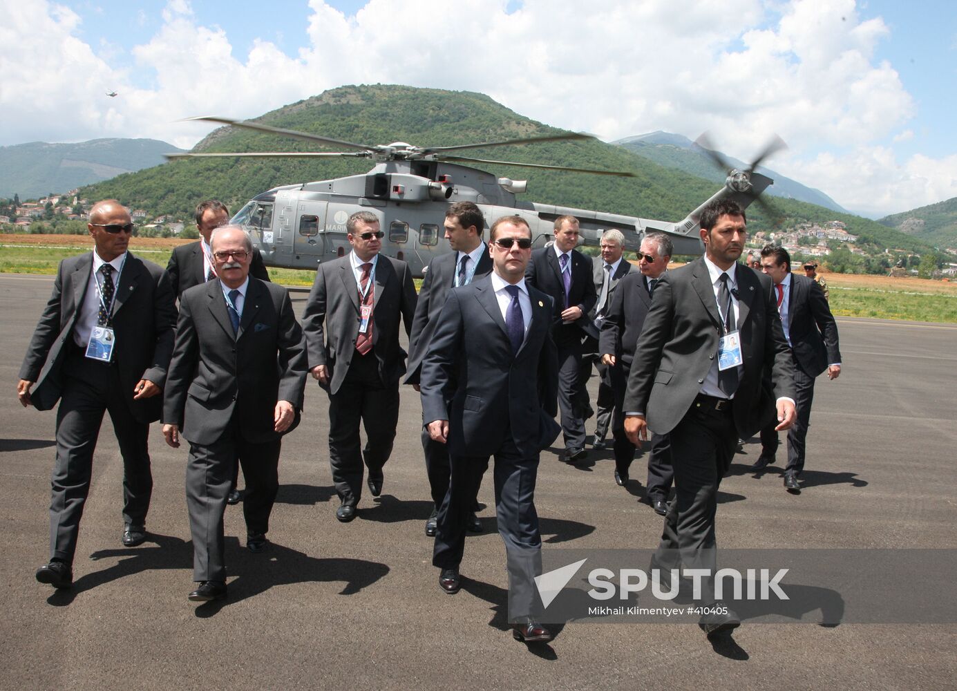 Dmitry Medvedev arrives in Italy for G8 summit
