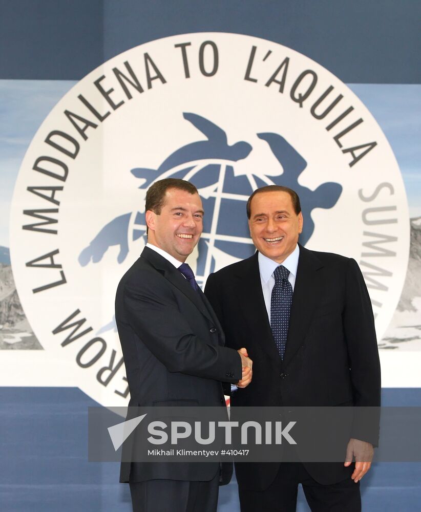 Dmitry Medvedev arrives in Italy for G8 summit