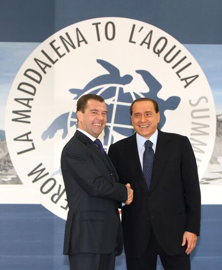 Dmitry Medvedev arrives in Italy for G8 summit