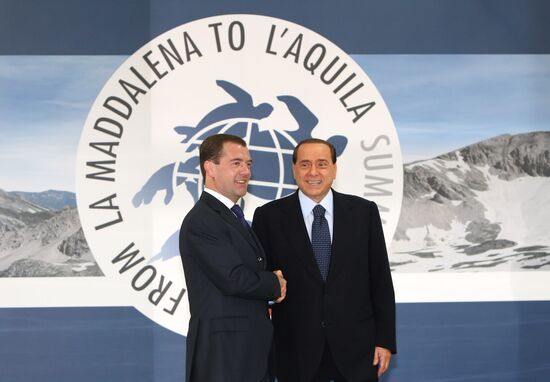 Dmitry Medvedev arrives in Italy for G8 summit