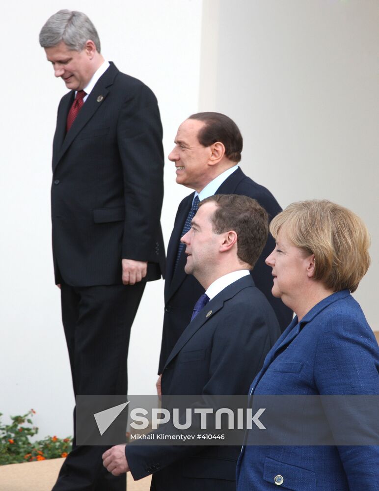 Dmitry Medvedev attends 2009 G8 summit