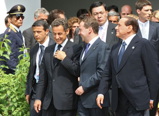 Dmitry Medvedev attends G8 summit