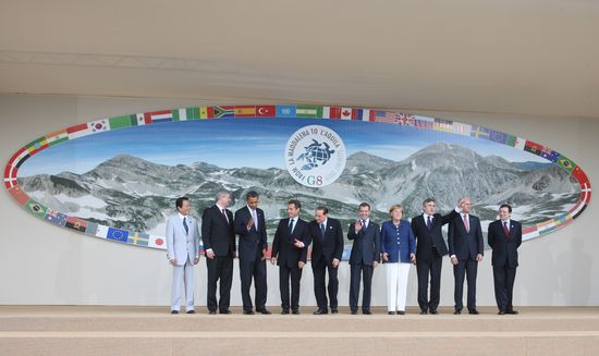 Dmitry Medvedev attends 2009 G8 summit
