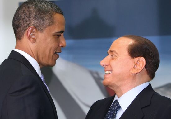 Barack Obama, Silvio Berlusconi attend 2009 G8 summit