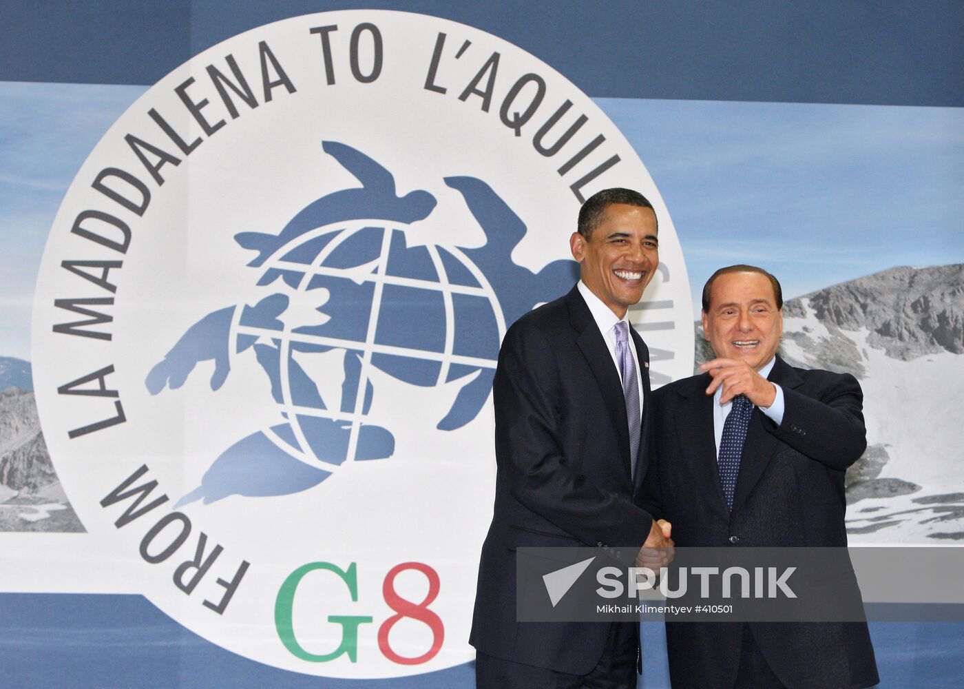 Barack Obama, Silvio Berlusconi attend 2009 G8 summit