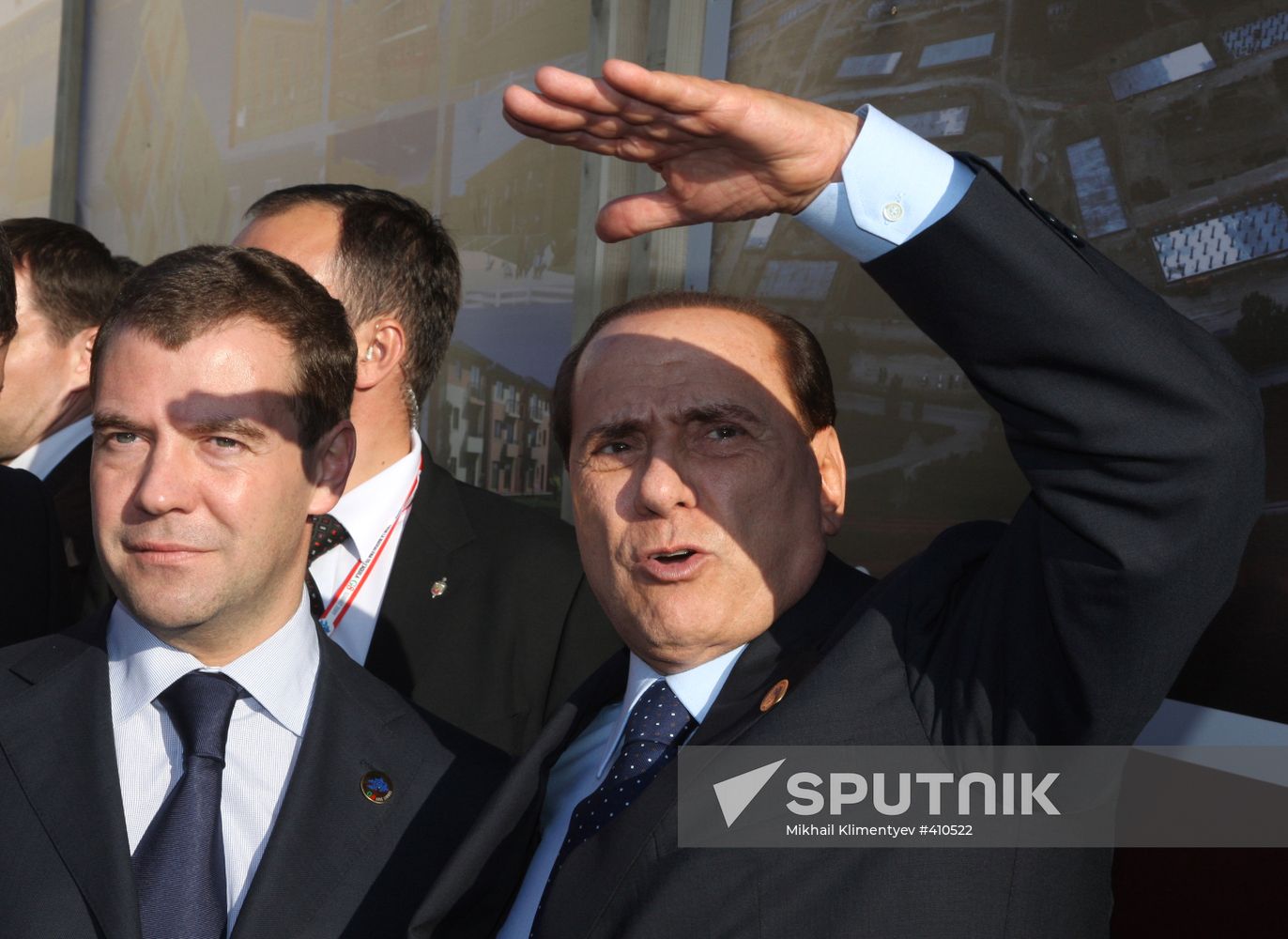 Dmitry Medvedev goes sightseeing in L'Aquila, Italy
