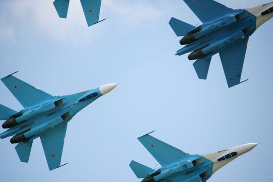 Sukhoi Su-27 Flanker fighters