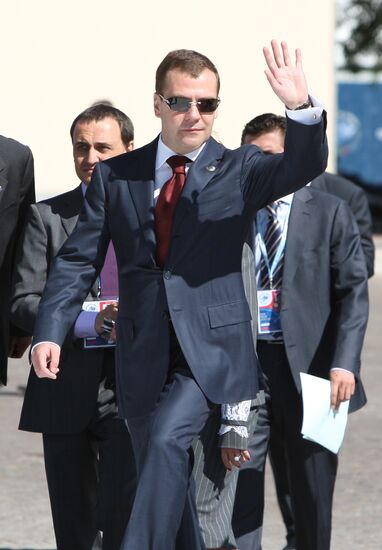 Dmitry Medvedev at the 2009 G8 summit