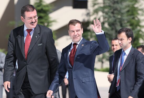 Dmitry Medvedev at the 2009 G8 summit