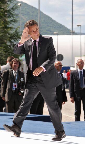 Nicolas Sarkozy at 2009 G8 summit: day two