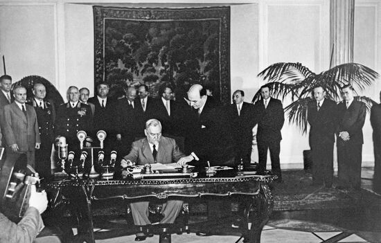 Signing the Warsaw Treaty in 1955
