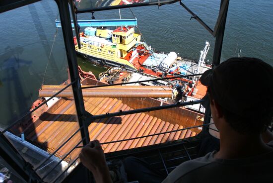 The Lesosibirsk river port