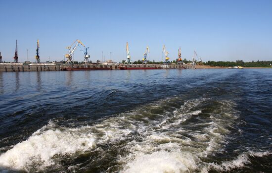The Lesosibirsk river port