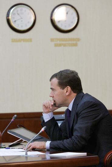 Russian President Dmitry Medvedev meets with citizens