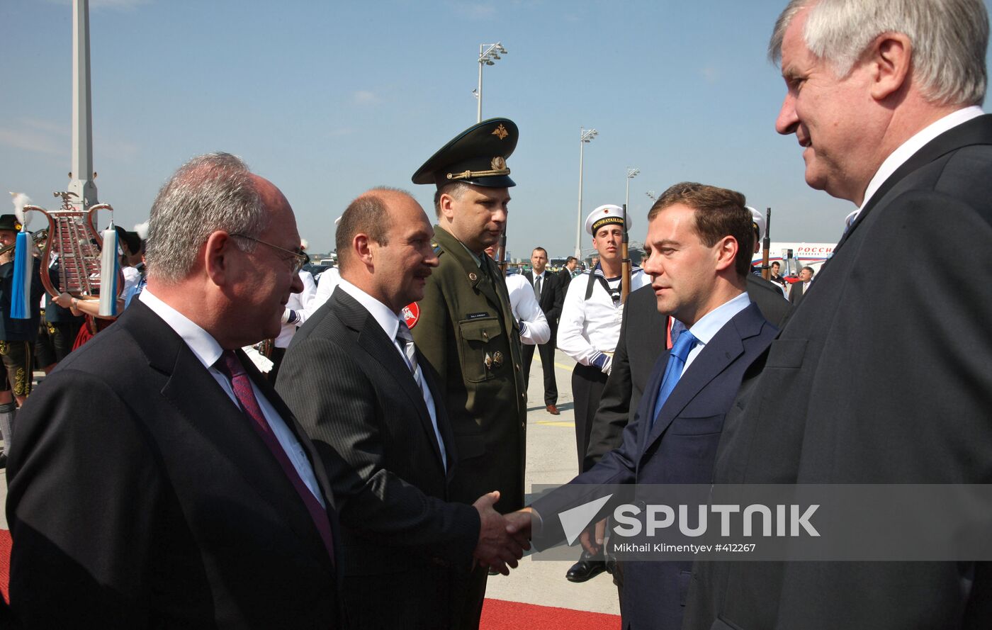 Russian President Dmitry Medvedev arriving in Munich