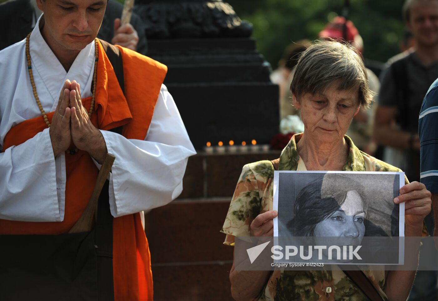 Rally in memory of human rights activist Natalia Estemirova