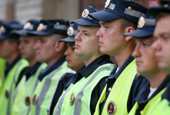 Traffic police at work