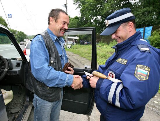 Traffic police at work