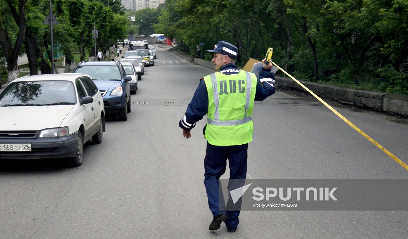 Traffic police at work