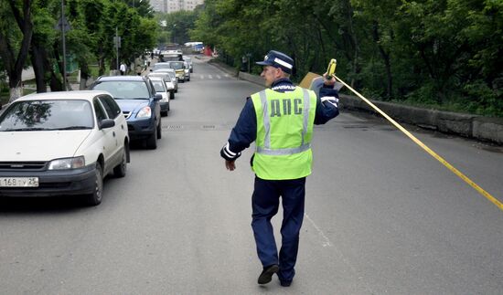 Traffic police at work
