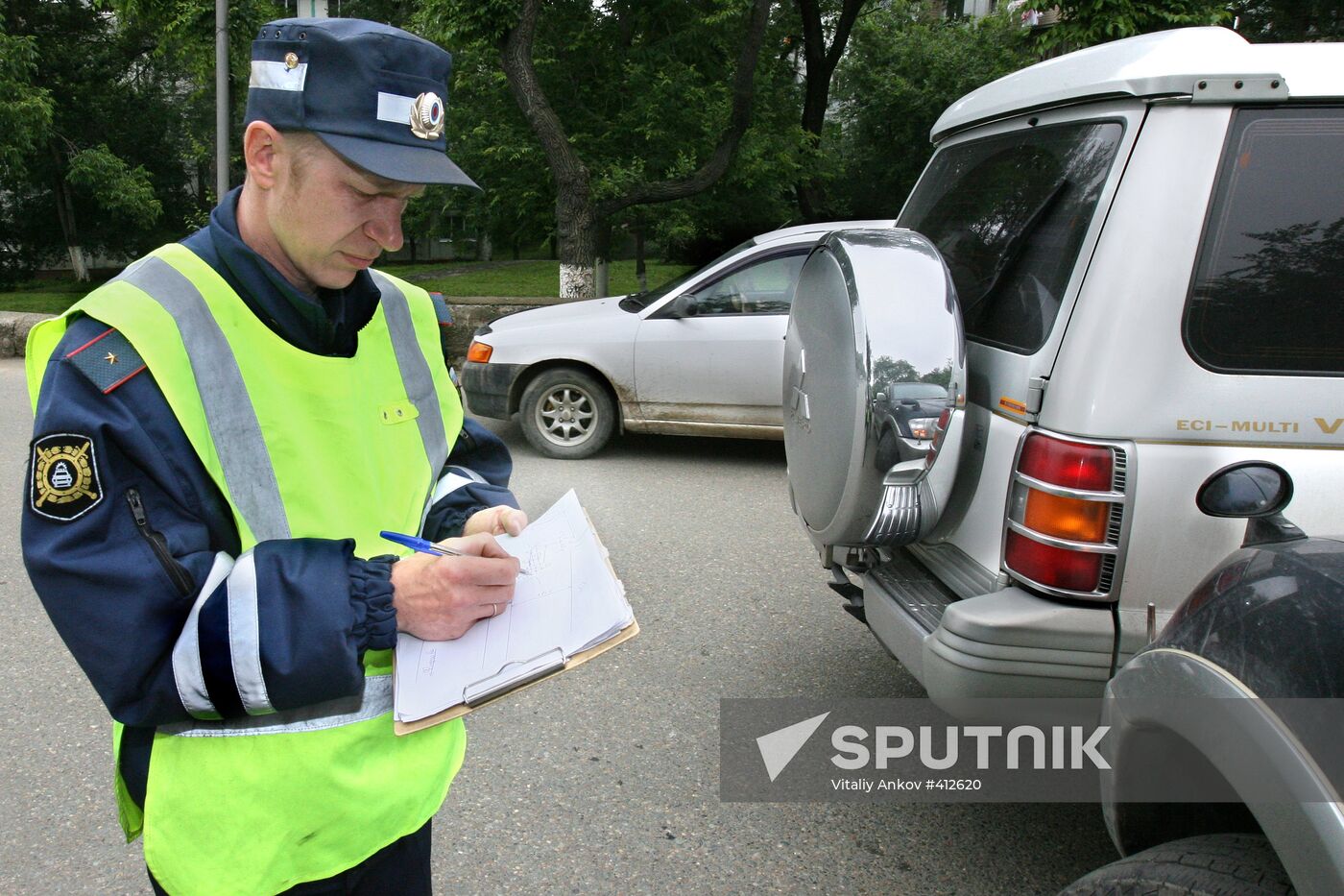 Traffic police at work