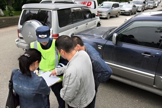 Traffic police at work