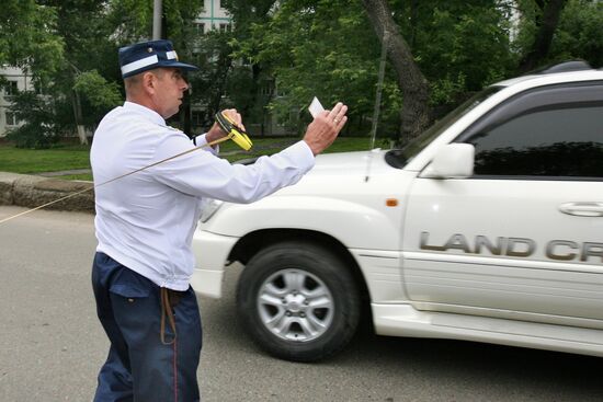 Traffic police at work