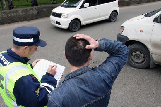 Traffic police at work