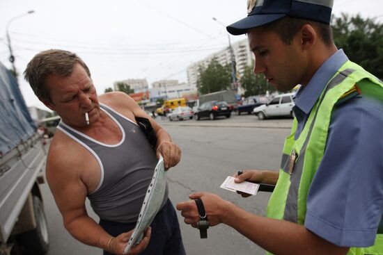 Traffic police at work