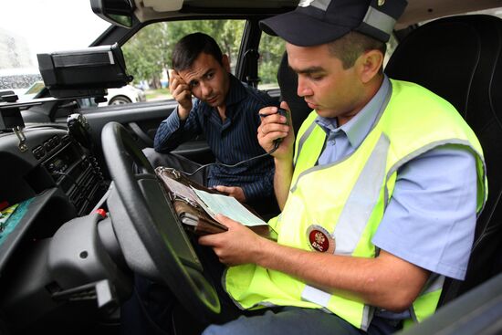 Traffic police at work