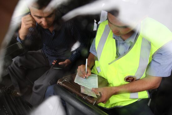 Traffic police at work