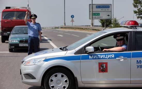 Traffic police at work