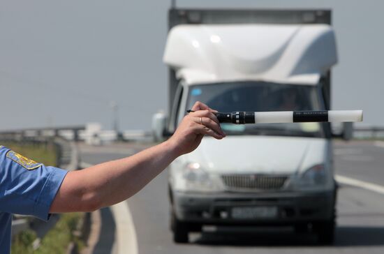 Traffic police at work