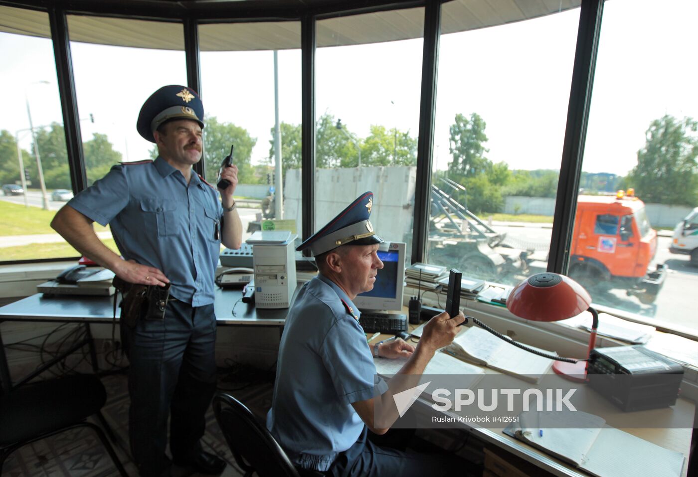 Traffic police at work