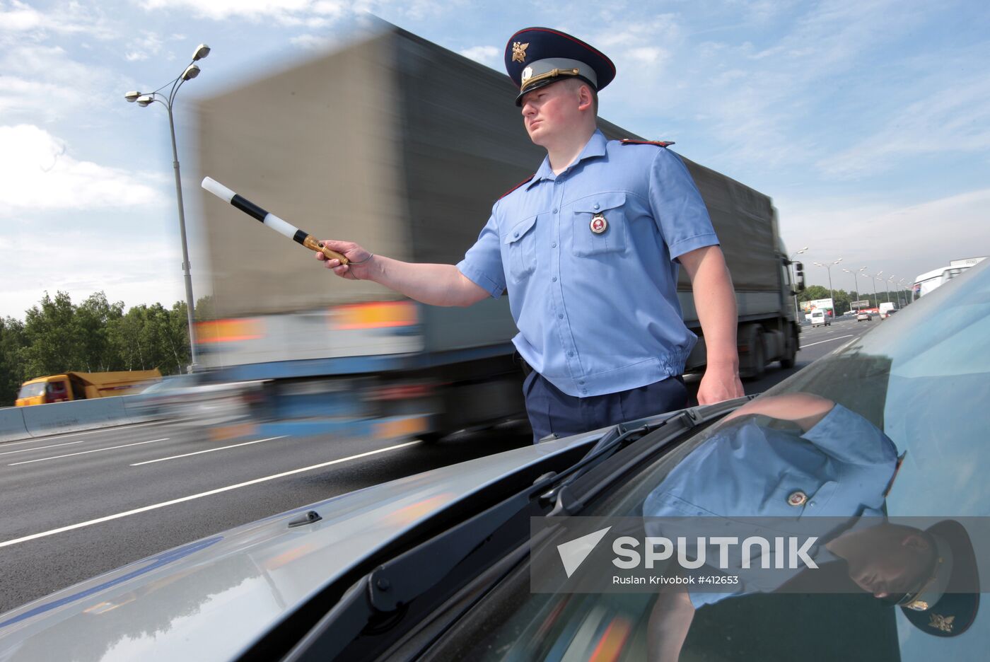 Traffic police at work