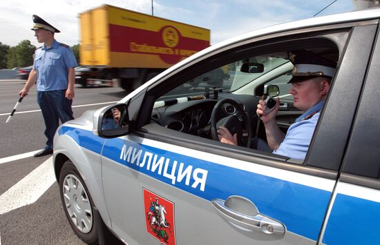 Traffic police at work