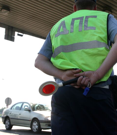 Traffic police at work