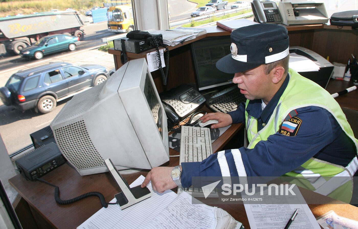 Traffic police at work