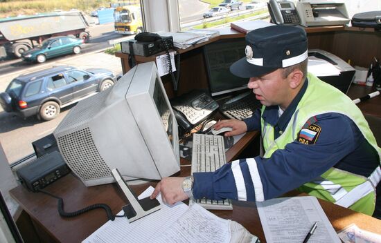 Traffic police at work